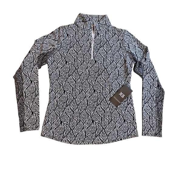 IBKUL Black Pattern 1/4 Zip Golf Outdoors Top XS NWT - Picture 1 of 1